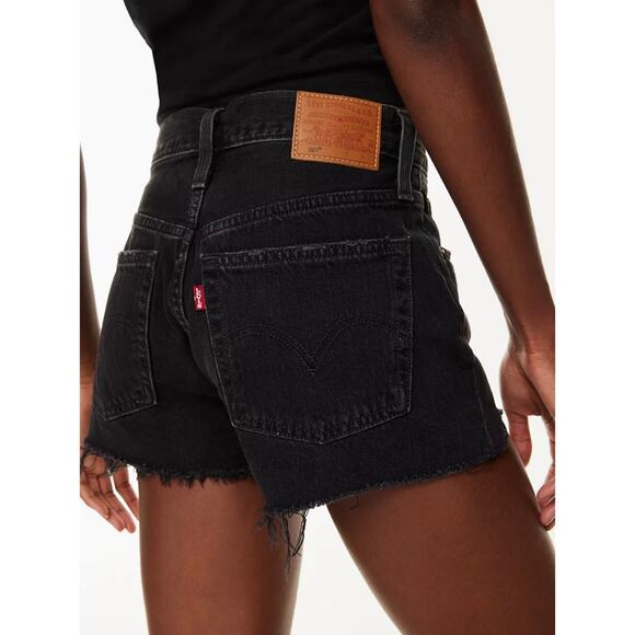 Levi's 501 Original Cutoff Light Wash Premium Denim Shorts Distressed Sz 27 - Picture 5 of 10